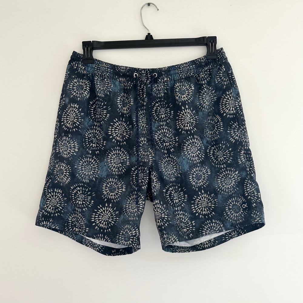 Outerknown Mens Swim Trunks Size Large Blue Unlined Nomadic Volley Shorts 7"
